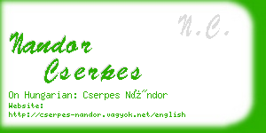 nandor cserpes business card